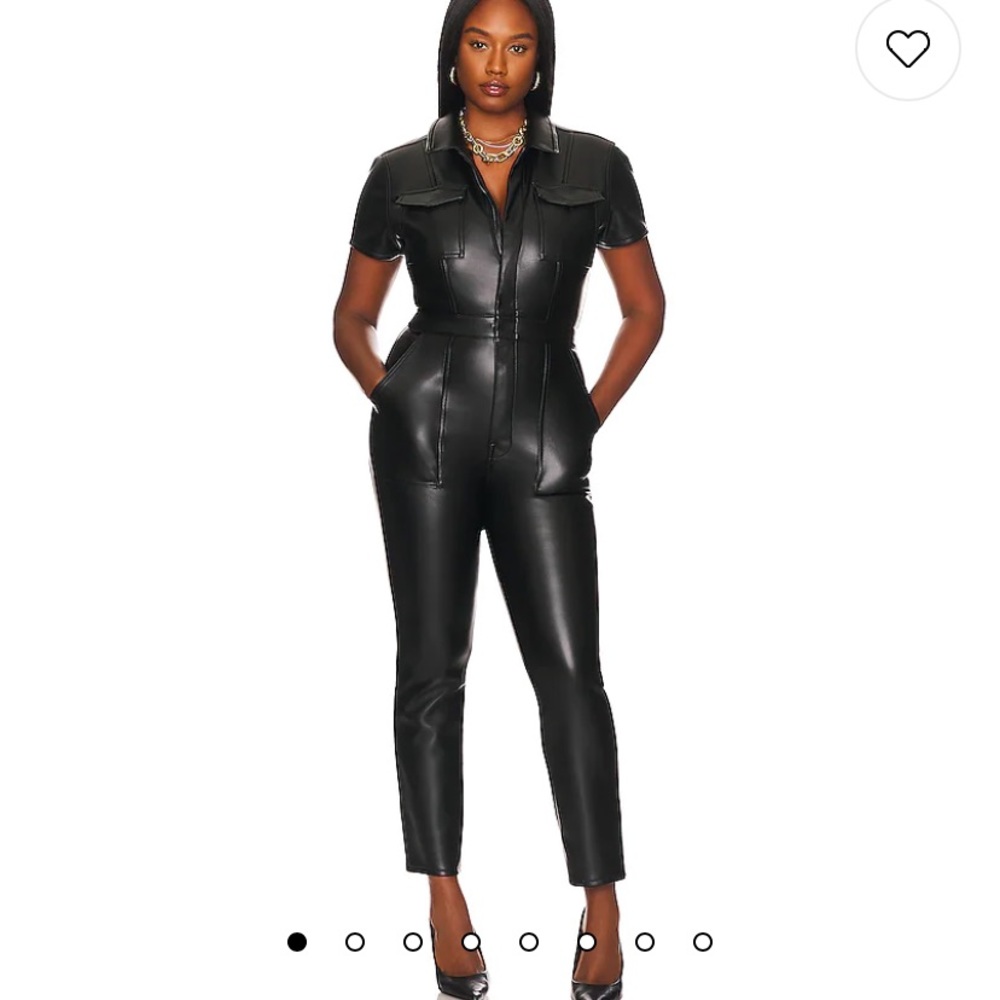 Good American faux leather dress for success jumpsuit size 4 (L/XL)